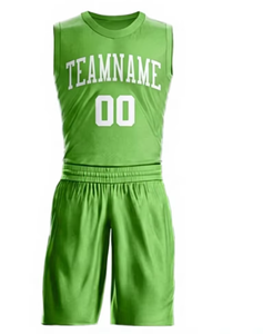 Wholesale OEM Adult Basketball Jersey Set <b>Green</b> Short Sleeve Moisture Wicking Unisex Sublimated <b>Silk</b> Screen Printed Regular Fit - Product Image 1