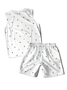 Two Men's Summer Casual Sports Outfits Featuring Sleeveless Crew Neck Vests Drawstring Shorts Pockets 100% Cotton Knitted Quick - Product Image 3