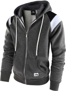 เสื้อสเวตเชิ้ตมีฮู้ดแบบซิปเต็มตัวสำหรับผู้ชายสไตล์ Urban Streetwear – เสื้อออกกำลังกายลำลองสำหรับยิม - Product Image 4