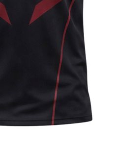 T-shirt de sport personnalisé pour homme, couleur bordeaux et noir, manches courtes, col en V, respirant, séchage rapide, entraînement athlétique, course à pied, jersey de sport - Product Image 6