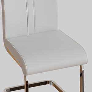 Set di Sedie da Pranzo Moderne con Gambe in Metallo a Forma di C, Schienale Alto in Ecopelle PU, Imbottite per Sala da Pranzo - Product Image 6
