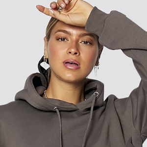 Sudadera con Capucha Corta Oversize para Mujer, de Manga Larga, Color Liso, de Forro Polar, con Bolsillos, Estilo Hombro Caído, para Otoño - Product Image 6