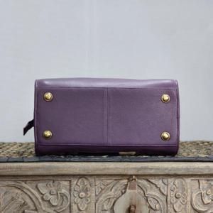 Bolso Speedy de Cuero Morado con Panel de Piel de Vaca y Borlas, Cierre de Cremallera, Bolso de Mano de Lujo - Product Image 4