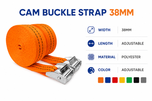 Sangle d'arrimage à boucle cam 38 mm en polyester 450 kg sans crochet pour transport de marchandises sur camion, usage intensif, fournisseur direct d'usine - Product Image 4