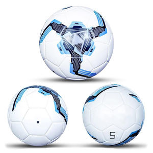 Ballon de football de haute qualité avec logo et design personnalisés, taille 5, pour entraînement et match, couleur bleu et blanc, pour le sport - Product Image 2