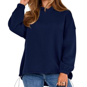 Sweat à capuche pour femme à épaules tombantes, personnalisé, style streetwear décontracté, coupe ample, vêtement de mode quotidien - Product Image 4