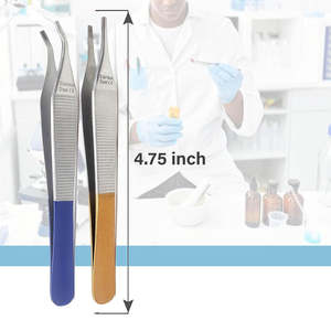 Pinzas de tejido Adson Micro TC lisas de 12 cm, pinzas Adson Brown quirúrgicas dentales de alta calidad 7x7 de SurgiRight - Product Image 4