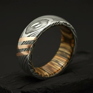Valentines Customized Damascus Steel <b>Ring</b> Classic Christian Style Comfort Fit High Quality Unisex Gift Pakistan Import B2B - Product Image 6