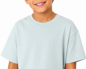 T-shirt uni vert menthe pour enfants, en coton doux, à manches courtes, tee-shirt décontracté pour garçons et filles, haut d'été unisexe, t-shirt basique léger pour enfants - Product Image 4