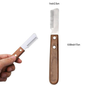 Peine Profesional para el Cuidado de Mascotas, Mango de Madera, Dientes de Acero Inoxidable para el Cuidado del Pelo de Perros - Product Image 2