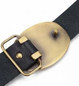 Cinturón de Cuero Negro Premium para Hombre, Estilo Heritage con Emblema U, Hebilla Ovalada de Latón Envejecido, Diseño Auténtico y Duradero para Cualquier Ocasión - Product Image 3
