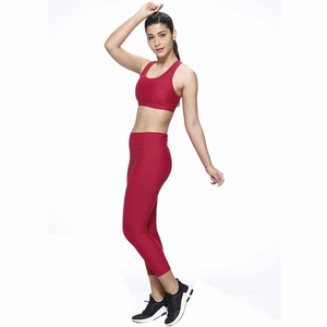 Conjunto Deportivo de 2 Piezas para Mujer, Transpirable, Color Rojo, Leggings de Fitness y Conjunto de Yoga sin Costuras de Alta Elasticidad - Product Image 3