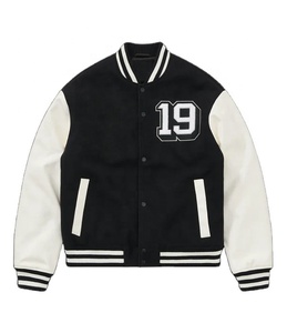 Chaqueta Varsity de Lana Personalizada para Hombre, Estilo Urbano, Chaqueta de Béisbol con Mangas de Cuero y Logotipo Bordado para Invierno - Product Image 1