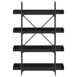 4-Tier 39.4"x13"x57.3" <b>Black</b> Engineered Wood <b>Bookcase</b> Other Kids' Furniture - Product Image 4