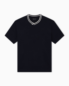 Premium Mens Contrast Neck <b>T</b> <b>Shirt</b> Heavyweight Cotton Casual Fashion Tee Wholesale Mens Rib <b>Collar</b> <b>T</b> <b>Shirt</b> Custom Cotton Streetw - Product Image 1