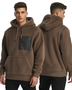 <b>Men</b> Fleece Lined Oversized Hoodie Winter Street Style Sweatshirt - Product Image 1