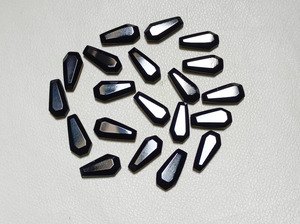 Obsidiana Negra Natural en Forma de Ataúd, Cabujón Facetado, Piedra Suelta con Reverso Plano, Gema para Fabricación de Joyas, Colgantes y Suministros de Artesanía - Product Image 2