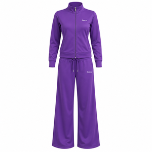Ensemble de survêtement personnalisé chaud pour femme, collection automne-hiver, épais, 2 pièces, pantalon de jogging et sweat à capuche amples - Product Image 4