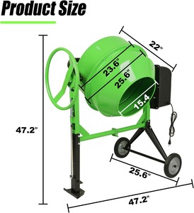 Bétonnière électrique 5,7 pieds cubes (160 L) - Mélangeur de ciment puissant 650 W - Machine à mélanger sur chariot avec support - Product Image 4