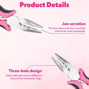 Pince à extensions capillaires 3 trous, mini-outil professionnel pour extensions à micro-anneaux et nano-anneaux, ouvre-anneaux et outil de retrait - Product Image 4