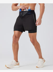 Pantalones Cortos Deportivos Térmicos al por Mayor, Pantalones Cortos Deportivos Dobles para Gimnasio, Pantalones Cortos Impermeables para Hombre con Bolsillo - Product Image 4