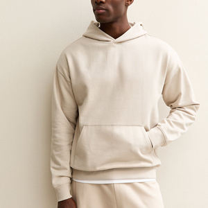 Sudadera con capucha rosa para hombre, corte regular, color sólido, tejida, informal, con bolsillo frontal, para otoño. - Product Image 4