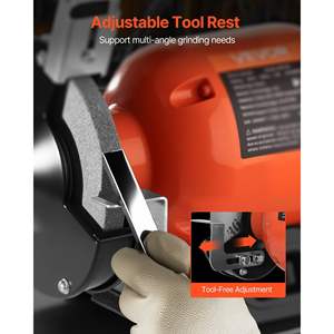 Meuleuse d'atelier à vitesse unique haute vitesse de 6 pouces, moteur à induction 3450 tr/min, 250 W, 2,1 A, meules de meulage 36/60 grains, éclairage de travail LED pour - Product Image 5