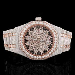 Reloj de Pulsera de Acero Inoxidable con Movimiento de Cuarzo, Esfera Blanca, Diamantes VVS y Moissanita para Hombre, en Oferta a Bajo Precio - Product Image 2