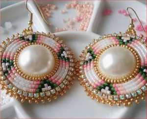 Boucles d'oreilles pendantes en forme de cœur rouge faites à la main pour femmes, bijoux perlés tendance, cadeau unique pour la Saint-Valentin pour les mariages, DESIGN FLORAL FD-2593 - Product Image 4