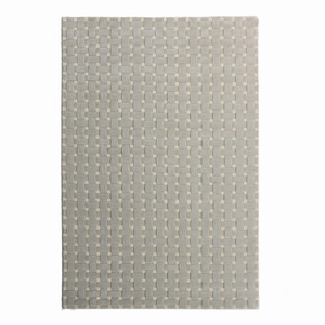 Alfombra DECORDEC Gris Marfil de Lana Tejida, Ecológica, Antideslizante, Moderna, con Diseño Geométrico para Sala de Estar, Dormitorio, Hotel - Product Image 1