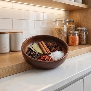 Juego de Tazones de Madera de Acacia/Mango para Catering Profesional, Gran Capacidad, Ecológicos, Hechos a Mano, para Buffet de Hotel - Product Image 5