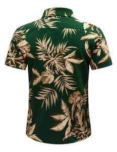 Chemise homme à imprimé unique, manches courtes, motif floral tropical, décontractée, boutonnée, colorée, pour l'été - Product Image 2