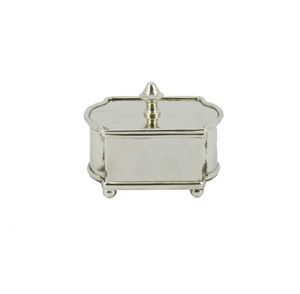 Modern <b>Decorative</b> Silver Metal Snack and Dry Fruit Canister <b>with</b> Premium Craftsmanship for Tabletop Styling - Product Image 2