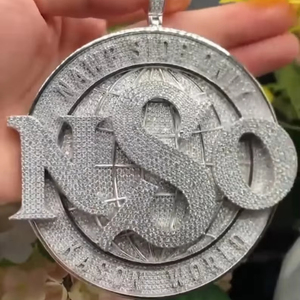 925 Solid Silver With VVS1 Quality Moissanite Diamond Hand <b>Studded</b> Making Customized Hip Hop Unisex Hip Hop Fashion - Product Image 1