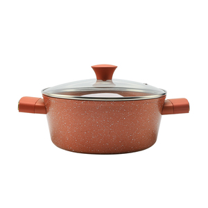 Casserole contemporaine antiadhésive avec revêtement en céramique de cuivre, cœur en aluminium robuste, couvercle en verre trempé - Product Image 3