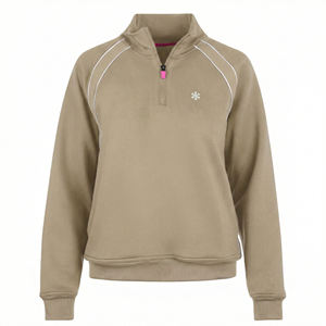 Veste de travail en molleton personnalisable avec logo, col montant, fermeture éclair quart, manches raglan, pull doux et extensible pour infirmières - Prix de gros - Product Image 2