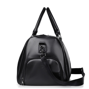 Sac de voyage en cuir pour homme, forme ovale, poignée supérieure, fermeture éclair, capacité 36-56L, design durable - Product Image 3