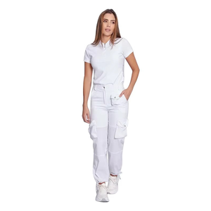 Ensembles de blouses médicales pour femmes, uniformes d'hôpital, coton et polyester tissé, blouses médicales pour infirmières, noir et blanc, ensemble deux pièces - Product Image 3