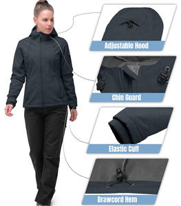 Chaqueta Softshell para Mujer, Impermeable, Antibacteriana, con Forro Polar Suave, con Capucha - Product Image 5