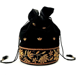 Sac à main de soirée pour femme en satin brodé de qualité supérieure, inspiré de la Corée, avec poignée en perles de cristal - Product Image 1