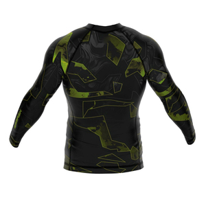 Camiseta Deportiva de Manga Larga para Hombre, Estilo Capoeira, Negra y Roja con Diseño Geométrico, Transpirable y Ajustada para MMA - Product Image 6