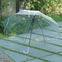 Parapluie promotionnel automatique transparent de 90 cm à 8 baleines avec poignée en J pour adultes, idéal pour la pluie, la vente au détail, les mariages et les événements, avec logo personnalisé