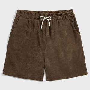 Shorts de course personnalisés en molleton 100 % polyester de haute qualité, effet vieilli, teinture vintage, taille élastique, séchage rapide, couleur unie, style urbain - Product Image 3