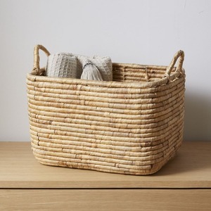 Panier en jacinthe d'eau tressé à la main du Vietnam, panier de rangement en osier naturel avec poignée, panier à linge pour l'organisation - Product Image 1