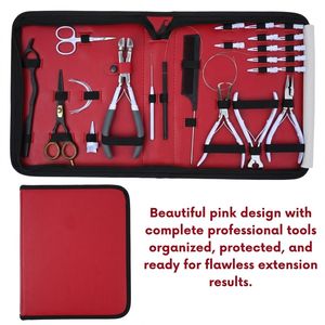 Kit d'outils pour extensions capillaires en acier inoxydable : pinces de maintien robustes, aiguille courbée pour la séparation des mèches, peigne à queue, boucle de fil et bande adhésive - Product Image 4