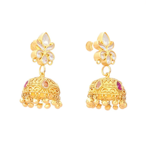18K Gold Plated Brass Butterfly Hoop Drop Earrings Trendy Party Jewellery - Product Image 1