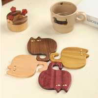 Sous-verres en bois personnalisés, uniques et adorables en forme de chat avec support, tapis de boisson en bois résistant à la chaleur, porte-gobelets en bois pour bar par UO