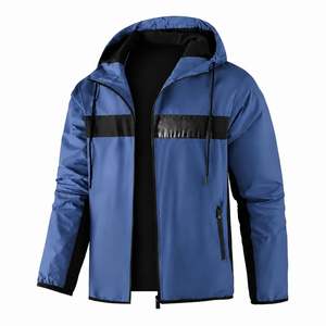 Veste d'hiver pour homme à capuche, matelassée, coupe-vent, avec fermeture éclair et blocs de couleur - Product Image 4