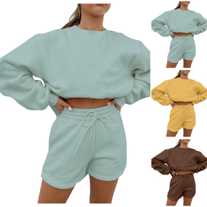 Ensemble de survêtements et shorts pour femmes de qualité supérieure, fabriqués par un fabricant OEM, vêtements de sport athlétiques pour l'automne et l'hiver - Product Image 2