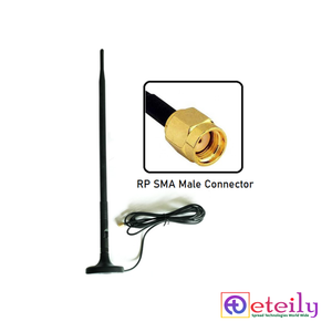 Antenne magnétique en caoutchouc ETEILY 2,4 GHz 9 dBi avec câble RG174 (L-3Mtr) + connecteur mâle RP SMA fabriqué en Inde - Product Image 1
